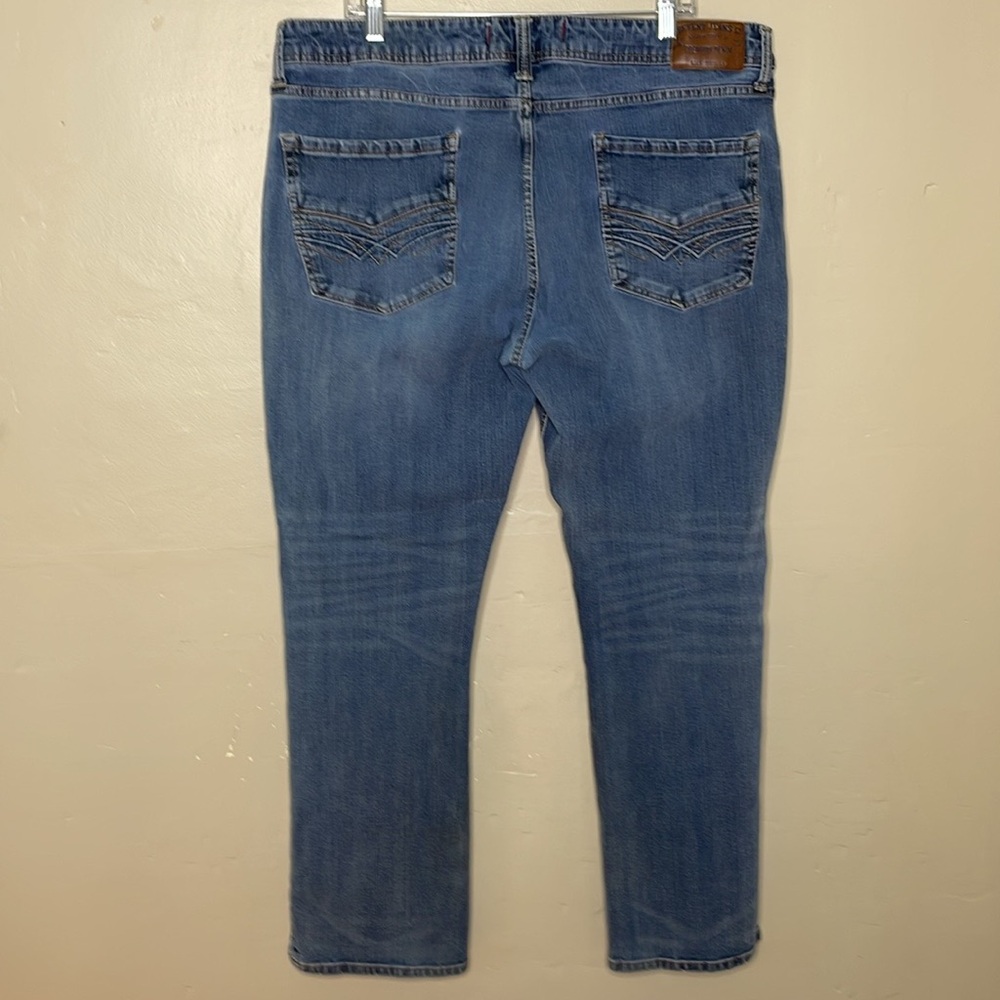SEVEN7 Men’s Blue Jeans Relaxed Fit Straight Leg 5 Pocket 40x32